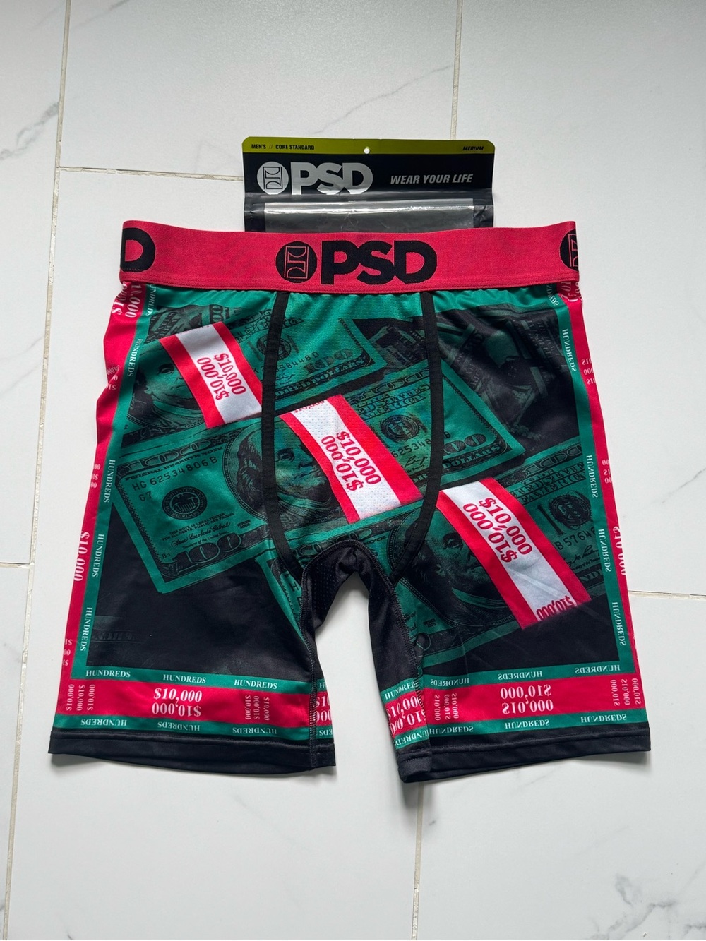 PSD Money-Slab Boxer Briefs in Red & Green